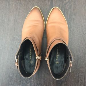 Naf Naf Paris Camel and Gold Booties